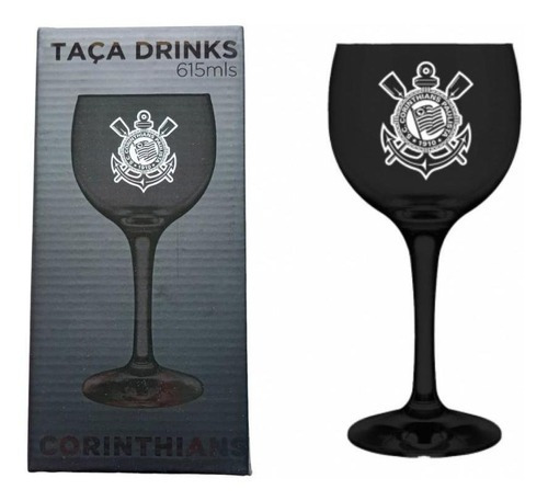 Taça Drinks Prime Corinthians Preto 615ml - Allmix