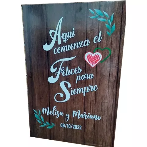 Cartel para Casamiento Personalizado - Bienvenidos - 70x100 cm » RotulArte