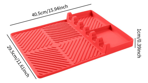 Silicona Mat De La Plancha Almohadilla 405cmx295cmx1cm Rojo