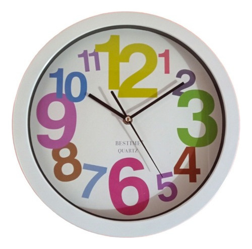 Reloj De Pared Moderno Números Grandes 30cm De Diámetro 