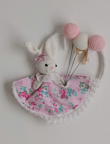 Imagen 1 de 1 de Adorno Pared Artesanal Rosa Baby Shower Nacimiento