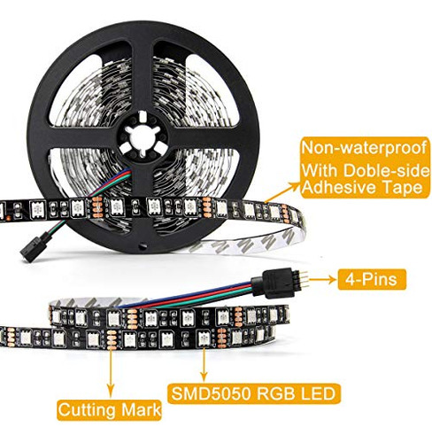 Supernight - Tira De Luces Led 5050 Rgb, 16,4 Pies, 300 Led,