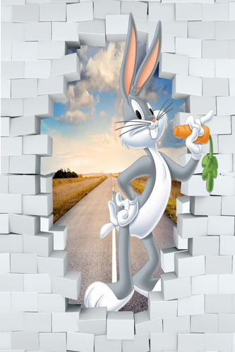 Vinilos Decorativos Adhesivos Pared Rota 3d Bugs Bunny