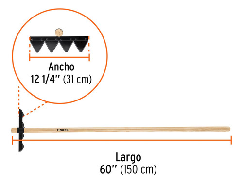Rastrillo Forestal Con Mango Fresno Truper R4-for