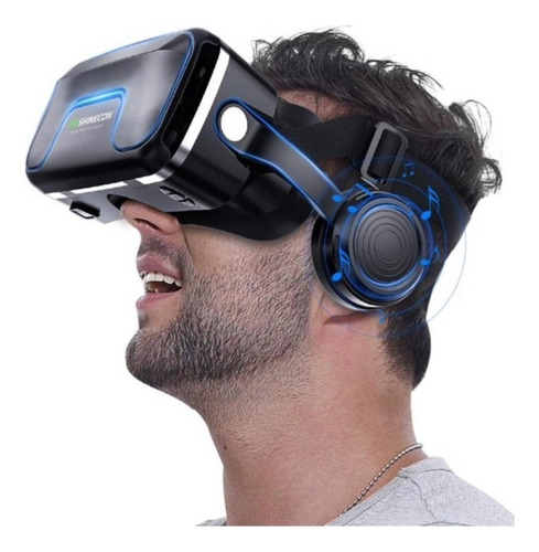 Óculos Vr Realidade Virtual 3d Com Fone De Ouvido E Controle