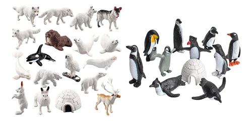 Mini Arctic Animals Toys Decoração De Mesa Para Criança [u]