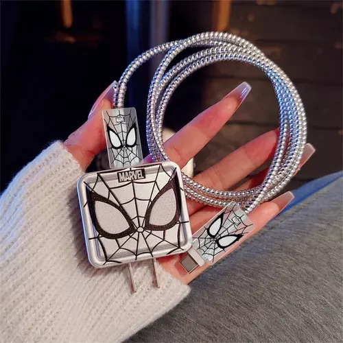 Funda De Cargador Y Cable Protector Diseño Lindo Para Iphone