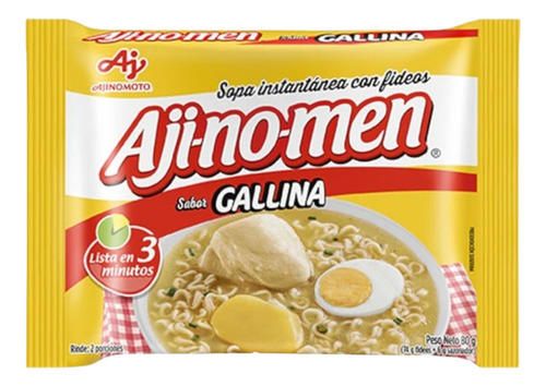 Sopa Instantánea Con Fideos Ajinomen Sabor A Gallina 80gr