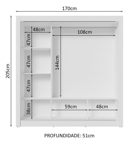 Guarda-roupa Casal 3 Portas Com Espelhos Nobre Madesa B Cor Branco