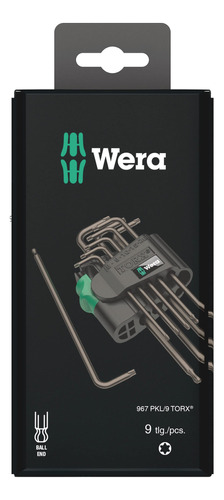 Wera Hexagon 967 Pkl/9 Sb - Juego De Llaves En L, Blacklaser