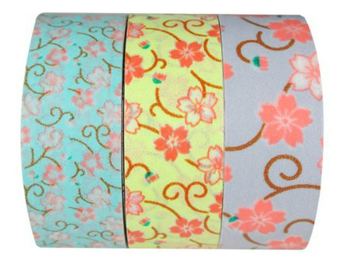 Cinta Washi Flores Mini (set 3) 15mm X 6-10m