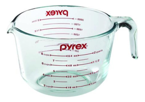 Jarra Medidora De Vidrio 2 Litro Linea Basics Pyrex Templado