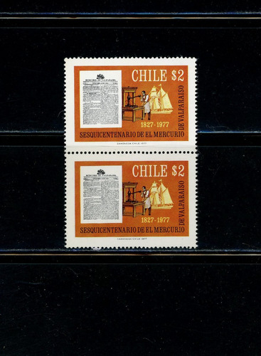 Sellos De Chile. 150 Años Diario El Mercurio De Valparaíso.