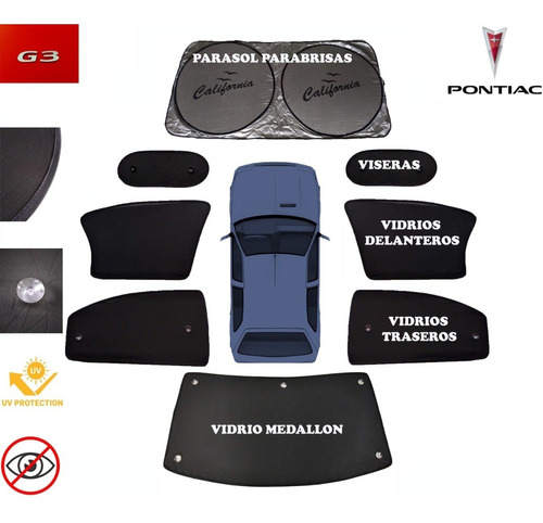 Parasol Cortinas Para Pontiac G3 2007-2011 (8 Piezas)