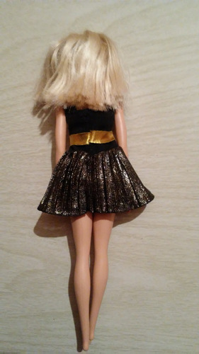 Barbie Rubia Mattel 2015 Original Usada Vestido Negro (Usado)