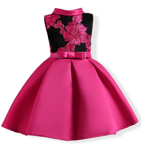 vestido infantil preto e rosa