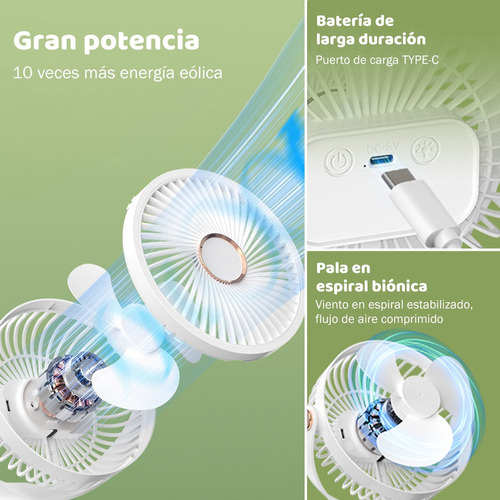 Ventilador De Escritorio Con Luz 5 Velocidades Diámetro 15cm