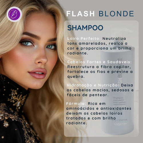 Shampoo Matizador 1 Litro Fhash Blonde | London Cosméticos