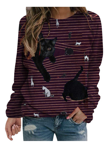 Sudadera Navideña Para Mujer Sueter Manga Larga Cuello