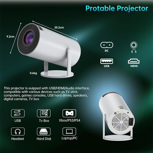 Proyector Portátil Mini Hy300pro Ultra Hd 4k Wifi Bt5.0