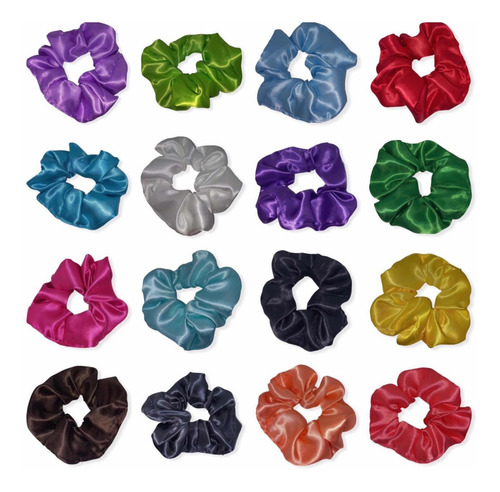 Imagen 2 de 5 de 6 Scrunchies Raso Saten Colitas Para El Pelo X Mayor Cuotas