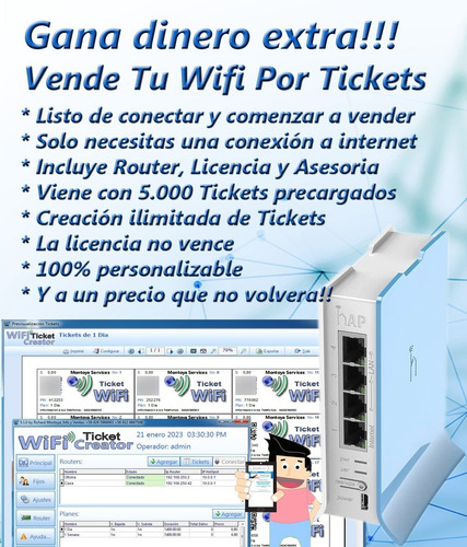 Vende Tu Wifi Por Tickets Router Mikrotik Tiempo O Megas