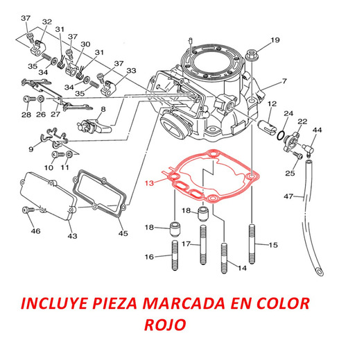 Junta Base Cabeza Cilindro Para Yamaha Yz 250 2t 1999 A 2002