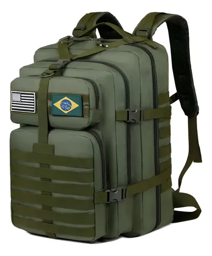 Mochila Tática Xiaobang Militar 50L Verde Multiuso para Camping e