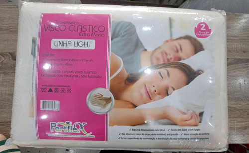 Travesseiro Nasa Viscoelástico Light 40x60x11cm Portflex