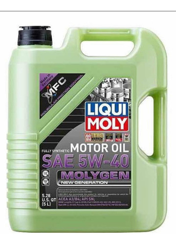 Aceite 5w40 Sintético Liqui Moly Molygen 5lts