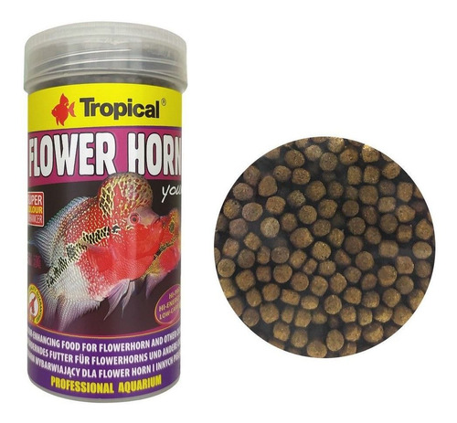 Tropical Ração Para Peixe Flower Horn Young Pellet 95g