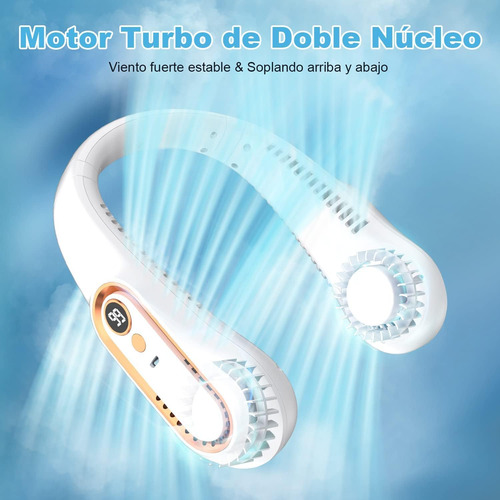 Ventilador De Cuello Portátil Led, Ventilador De Cuello