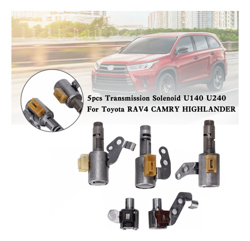 5x Solenoide Transmisión U140 U240 Para Toyota Rav4 Camry