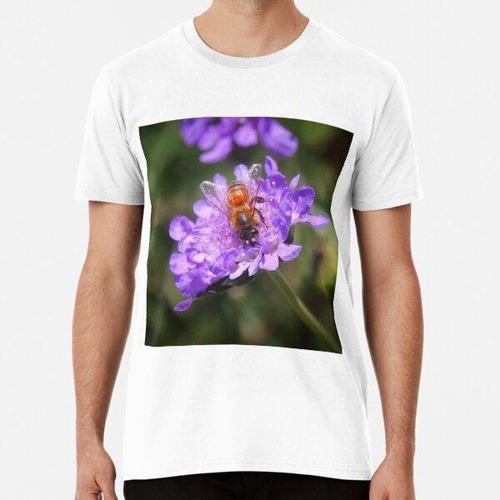 Remera Flor Morada Con Abeja Algodon Premium 