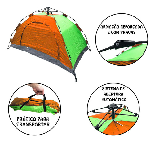 Barraca Camping Montagem Automática Com Saco De Dormir Top