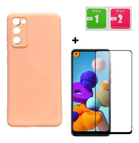 Funda S20 Fe con película 3D para Samsung S20fe, color rosa claro, diseño con nombre S20 Fe 6.5