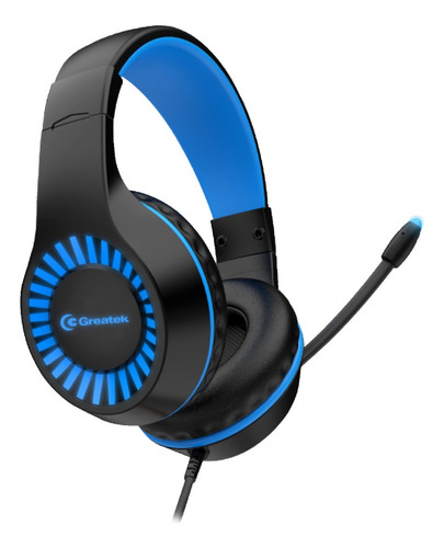 Headset Greatek Gamer Zeus P2 + Usb Com Led Azul