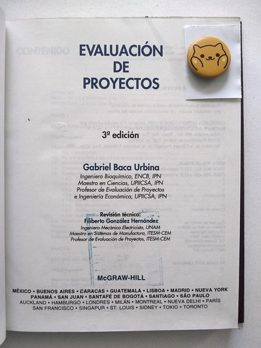 Libro Evaluacion De Proyectos G. Baca Urbina 95n48 (Usado)
