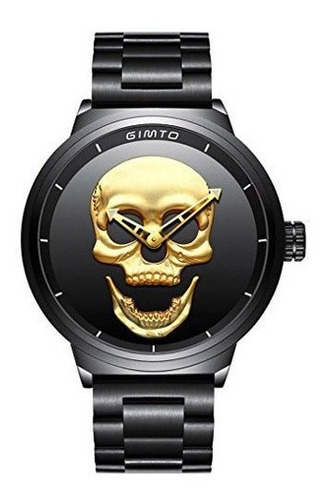 Gimto Reloj De Pulsera Para Hombre Diseo De Calavera 3d De