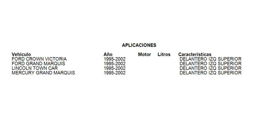 Imagen 6 de 6 de Horquilla Delantero Izq Superior Lincoln Town Car 1995