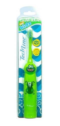 Escova De Dente Elétrica Infantil Kids Sapo Verde Techline