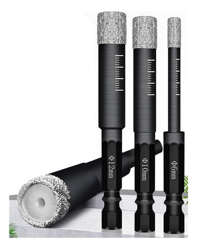 Conjunto De Brocas A Seco De Diamante Acessórios Para 12mm