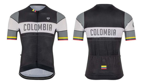 Jersey Ciclismo M/c Hombre Gw Colombia Negro Gris