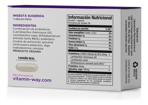 Probioticos y Prebiotico 10k Vitaminway Sistema Inmune Balance Digestivo