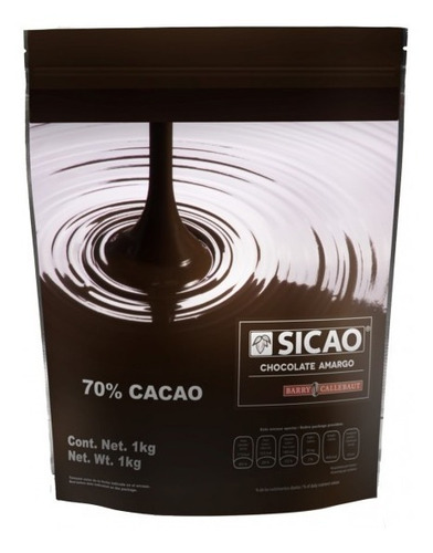 Imagen 2 de 2 de Caja 10k Chocolate Amargo 70% Callebaut Sicao Reposteri Chef
