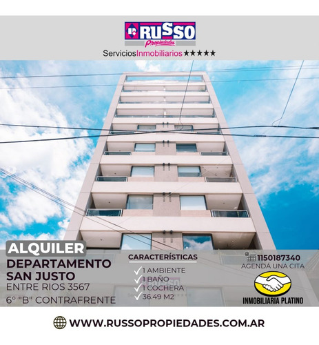 Alquiler Monoambiente Con Cochera- San Justo