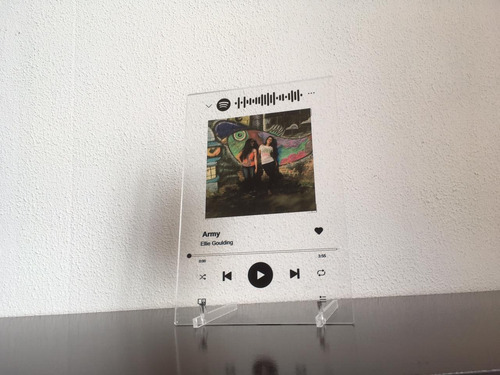 Imagem 3 de 5 de Quadro Musica Spotify Personalizado Em Acrílico Com Suporte