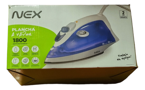 Plancha A Vapor Nex 1800w Cerámica Antisarro 200ml Azul