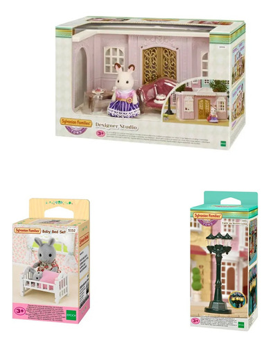 Combo Sylvanian Families Designer Studio + Bed Set + Light