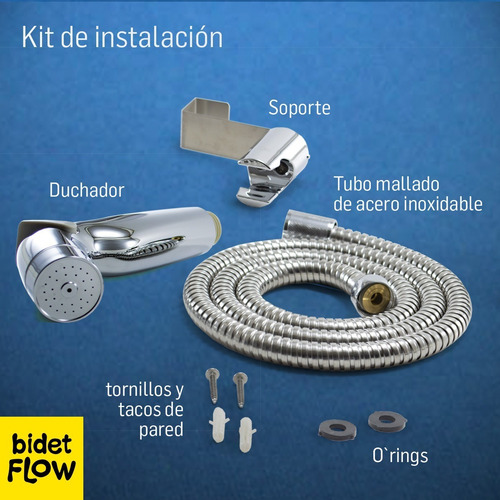 Imagen 7 de 9 de Duchador Gatillo Bidet Manual Corte P/ Inodoro Doble Lluvia
